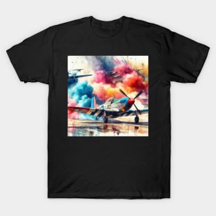 Artistic illustration of acrobatic aircraft landing T-Shirt